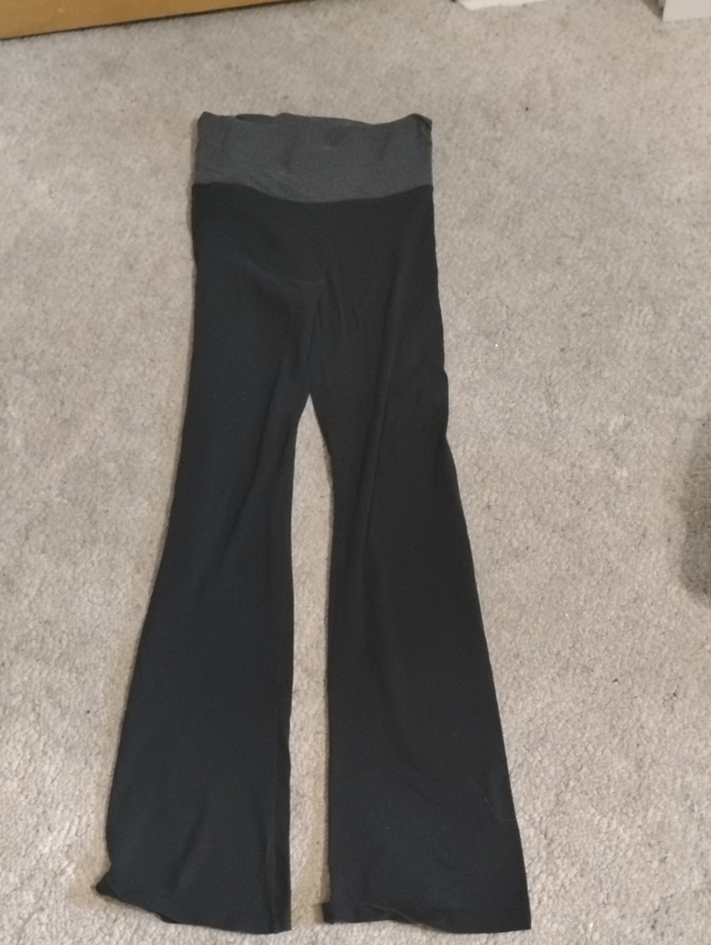 Victoria's Secret Black Flared Yoga Pants with Gray Waistband